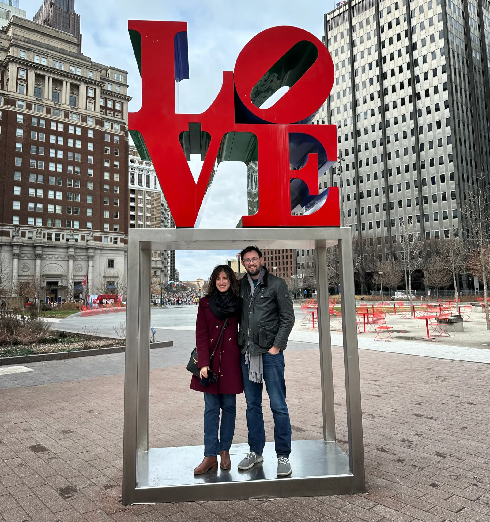 Couple laughing together